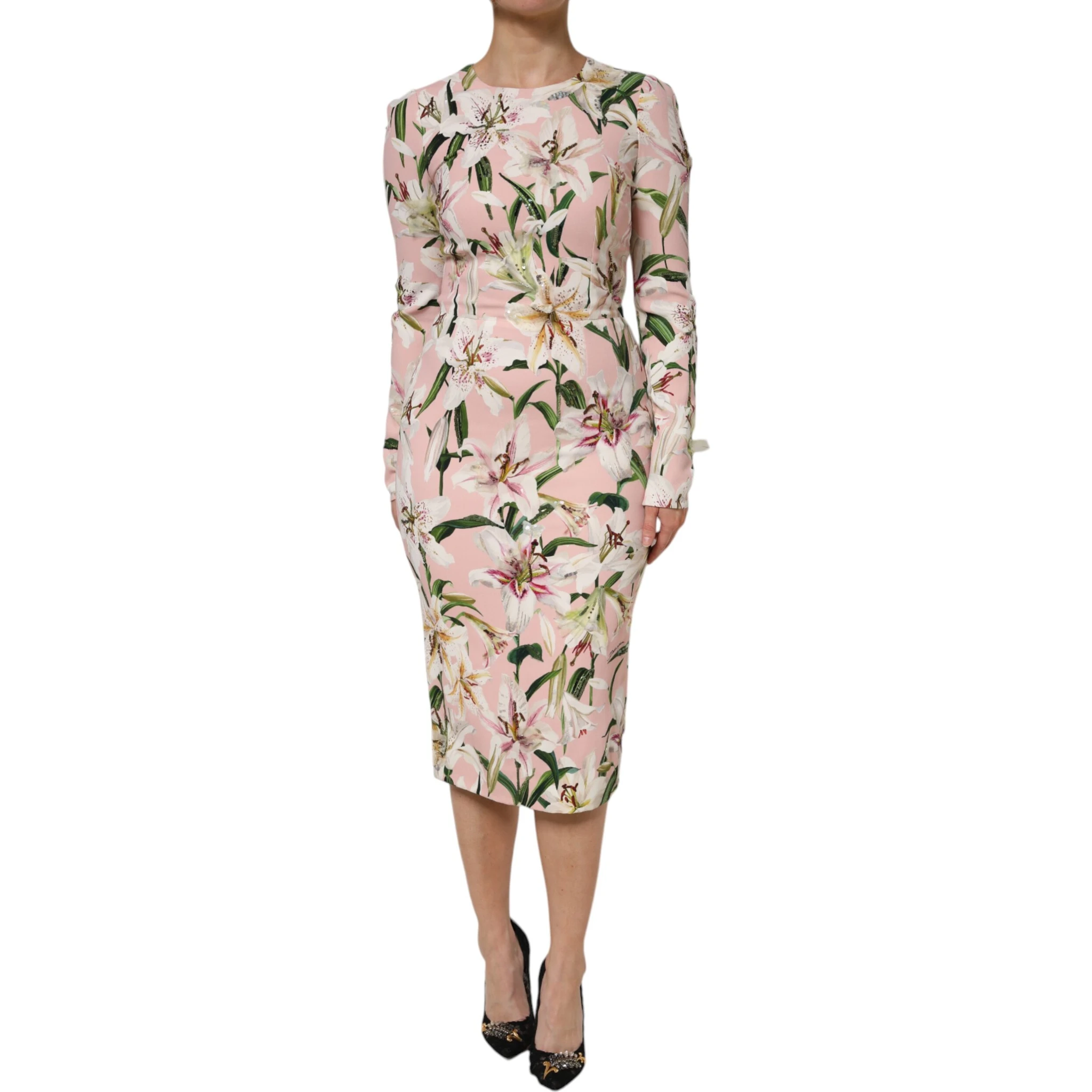 Pink Lily Viscose Sheath Stretch Midi Dress