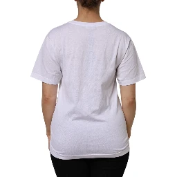 White Cotton Short Sleeve V-Neck Top T-shirt