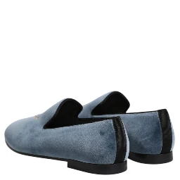 Blue Velvet DG Logo Loafers Formal Shoes
