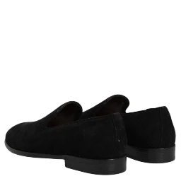 Black Suede Slip On Loafers Formal Shoes