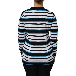 Multicolor Stripes Long Sleeves V-neck Top