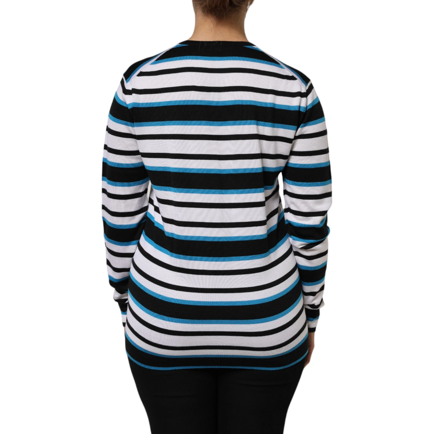 Multicolor Stripes Long Sleeves V-neck Top