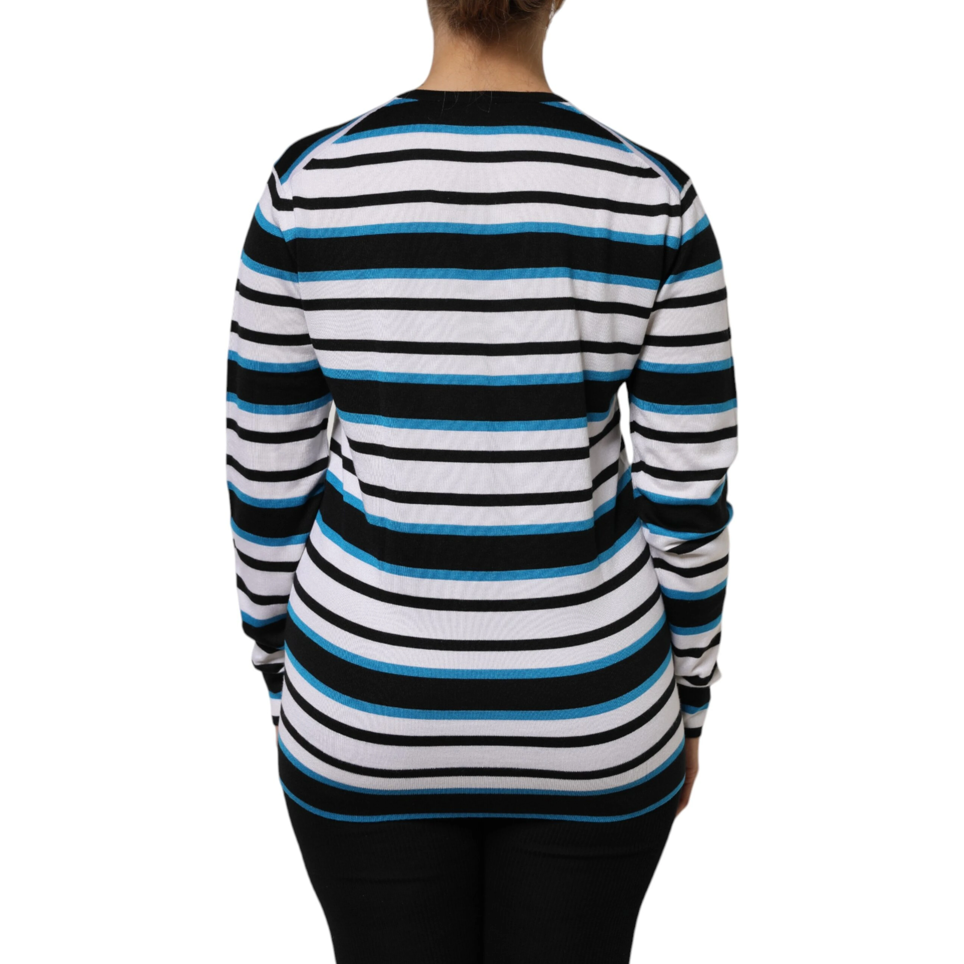 Multicolor Stripes Long Sleeves V-neck Top