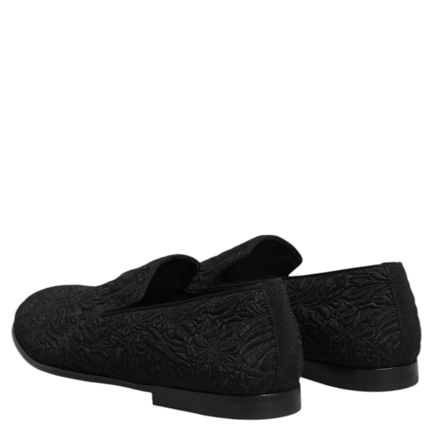 Black Jacquard Slip On Loafers Formal Shoes