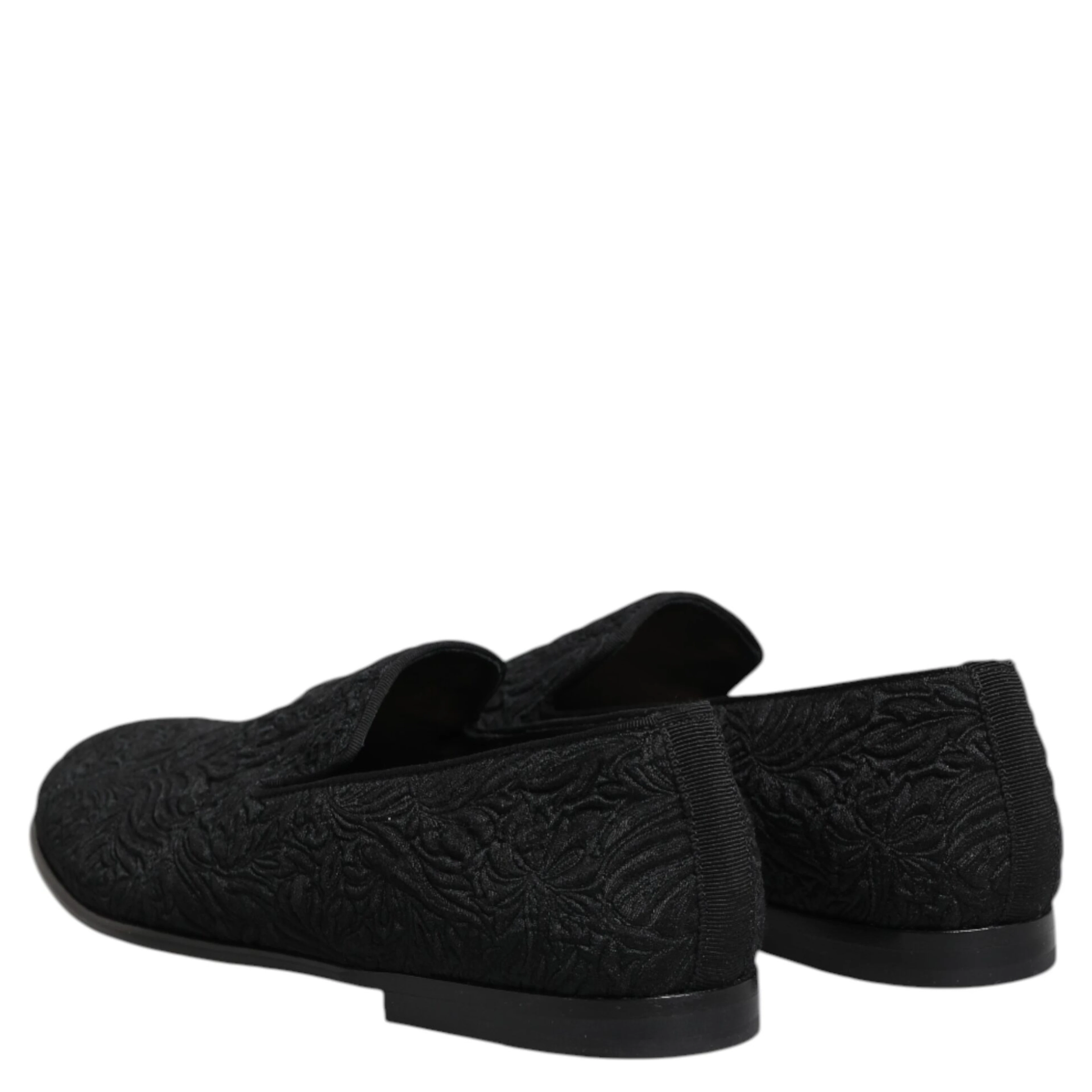 Black Jacquard Slip On Loafers Formal Shoes