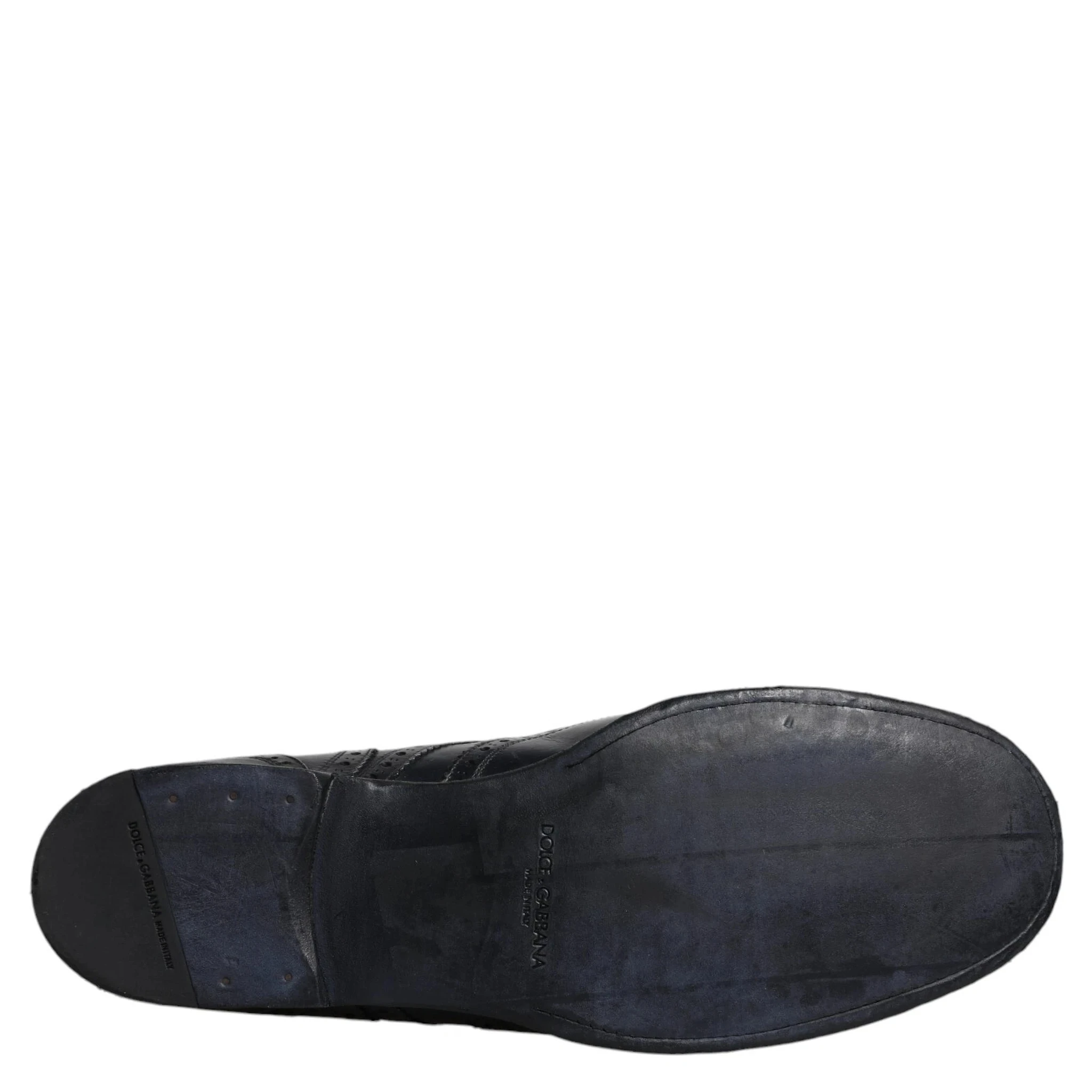 Dark Blue Leather Derby Wingtip Formal Shoes