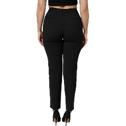 Black High Waisted Tapered STAFF Pants