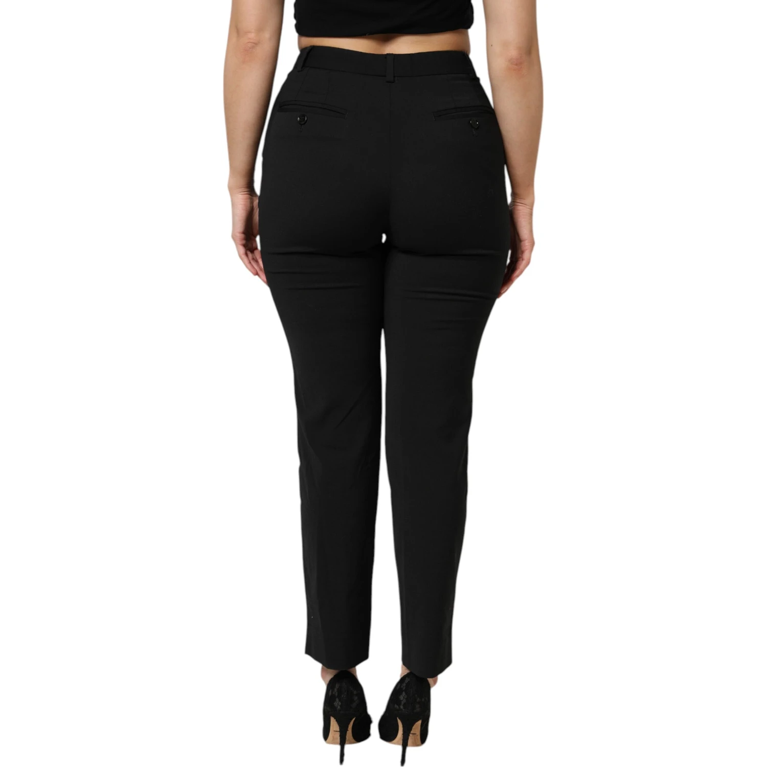 Black High Waisted Tapered STAFF Pants
