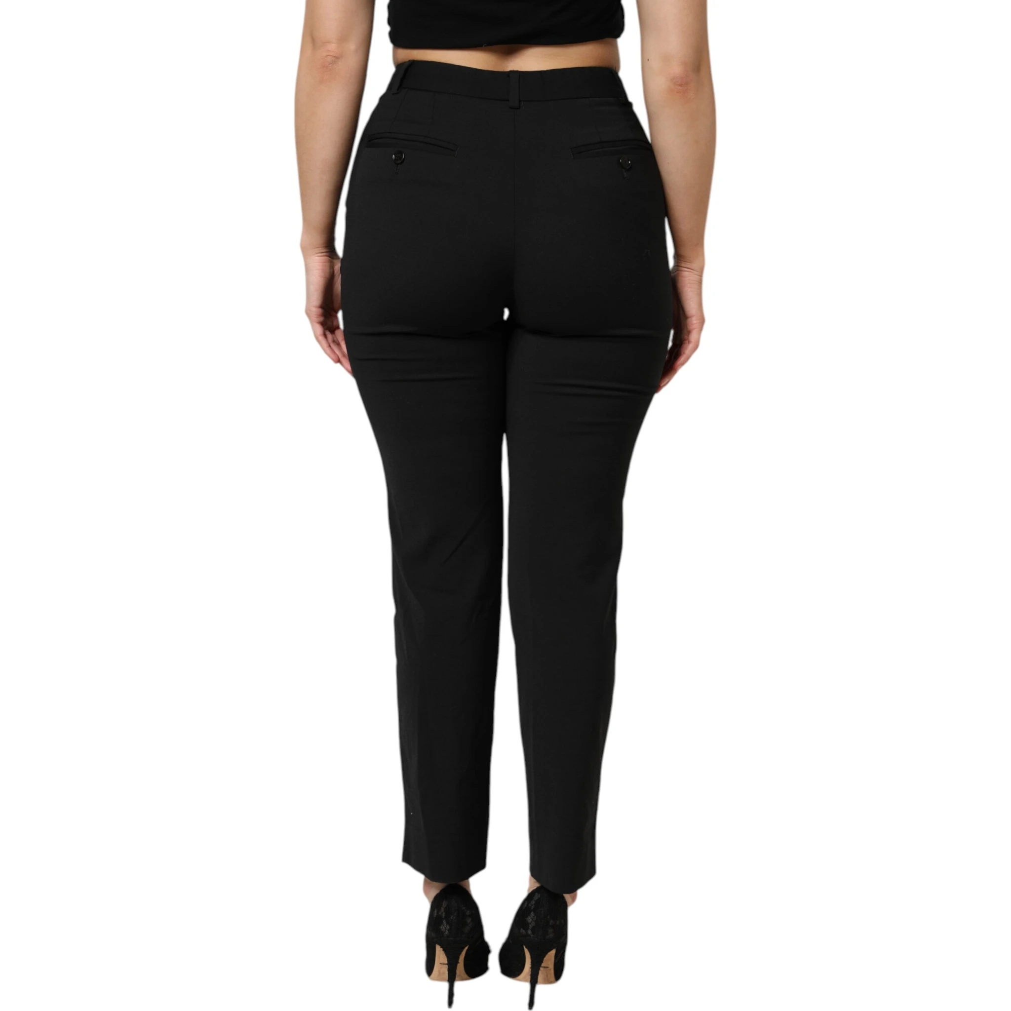 Black High Waisted Tapered STAFF Pants
