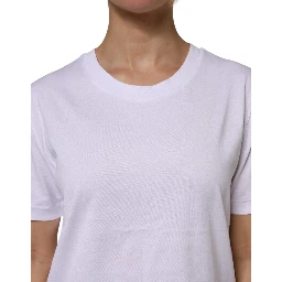 White Cotton Short Sleeve Round Neck T-shirt