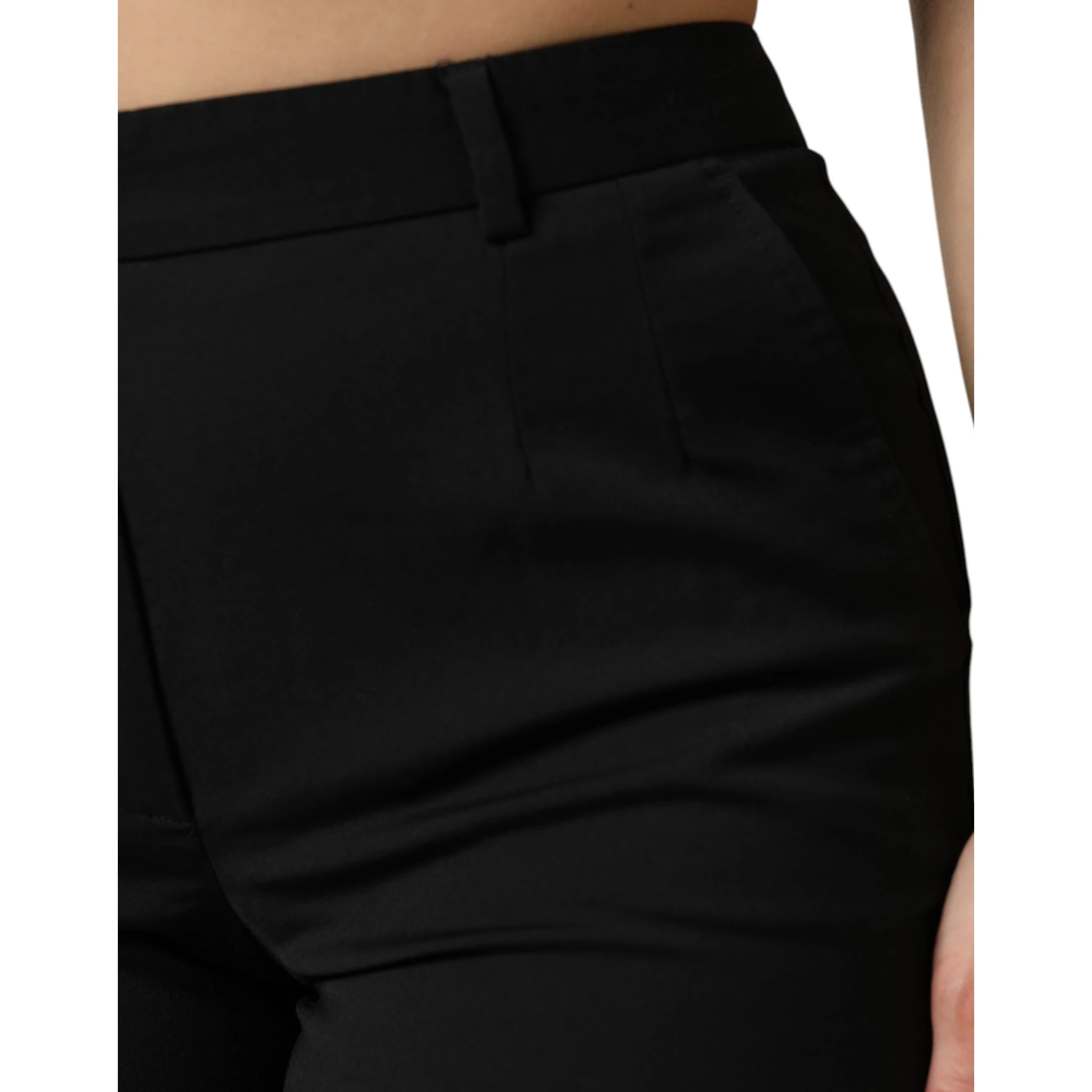 Black High Waisted Tapered STAFF Pants