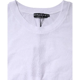 White Cotton Short Sleeve Round Neck T-shirt