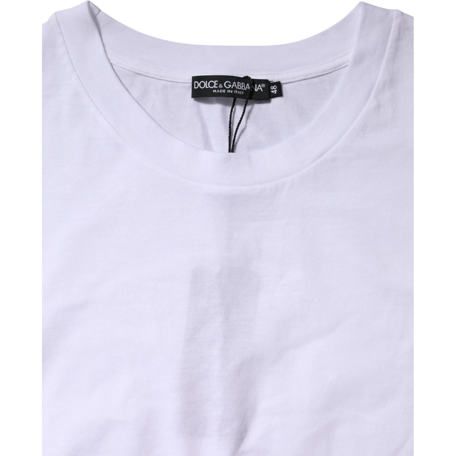 White Cotton Short Sleeve Round Neck T-shirt