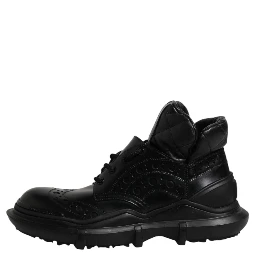 Black Leather Casual Mens Ankle Boots Shoes