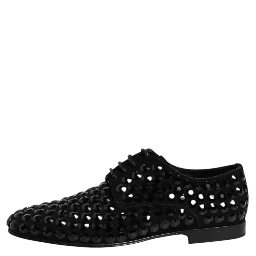 Black Suede Strass Derby Formal Shoes