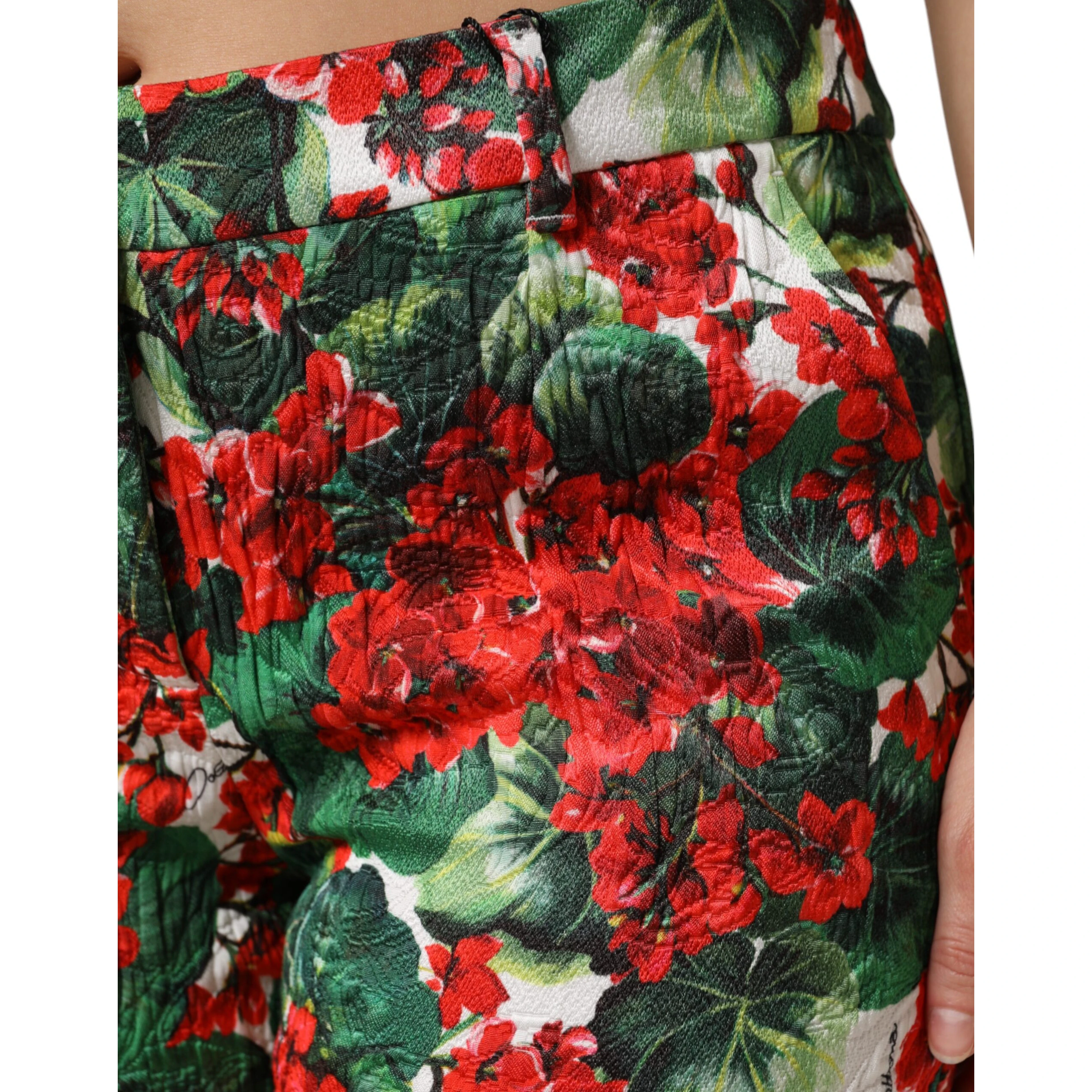 Multicolor Floral Print Cropped Pants