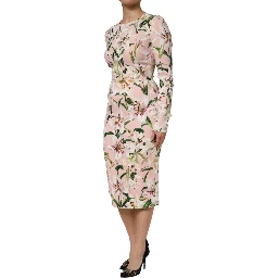 Pink Lily Viscose Sheath Stretch Midi Dress