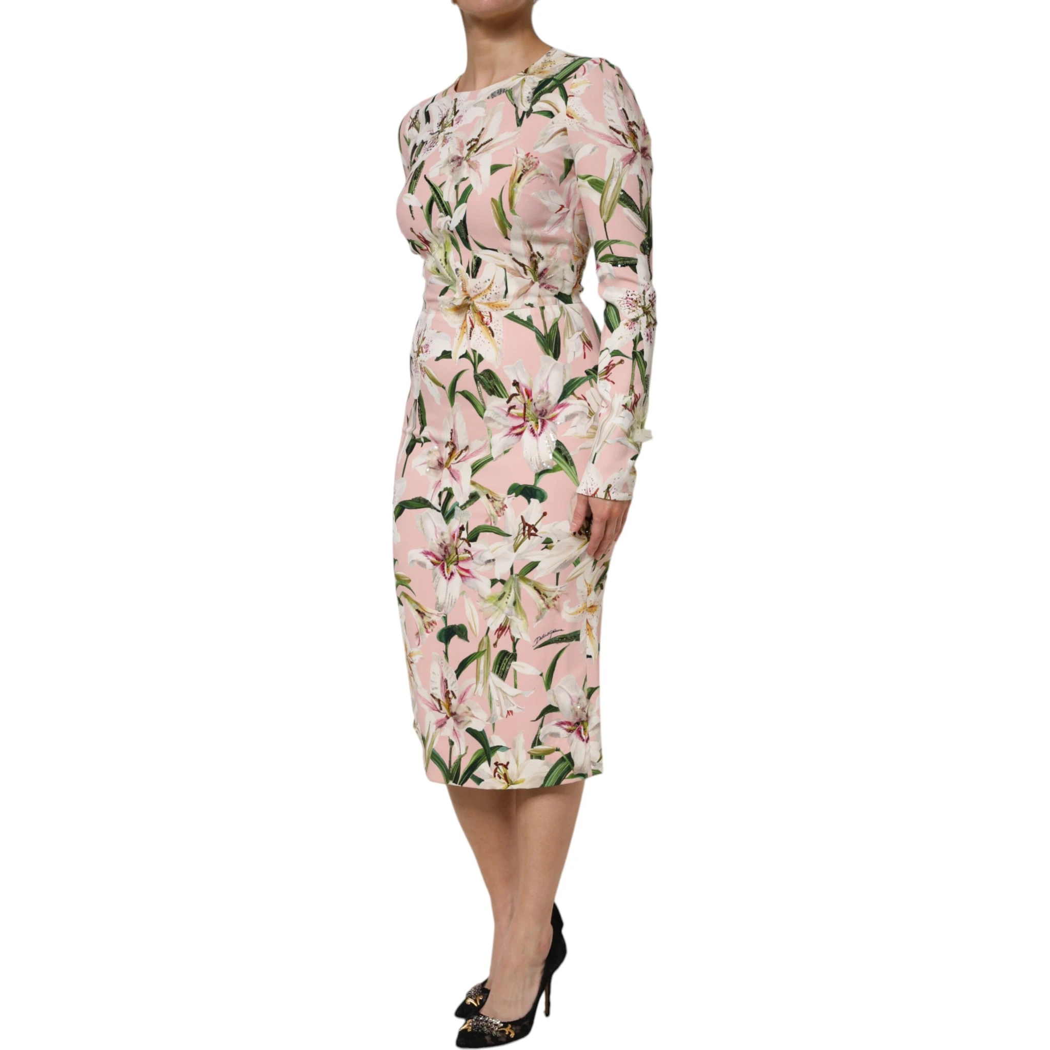 Pink Lily Viscose Sheath Stretch Midi Dress