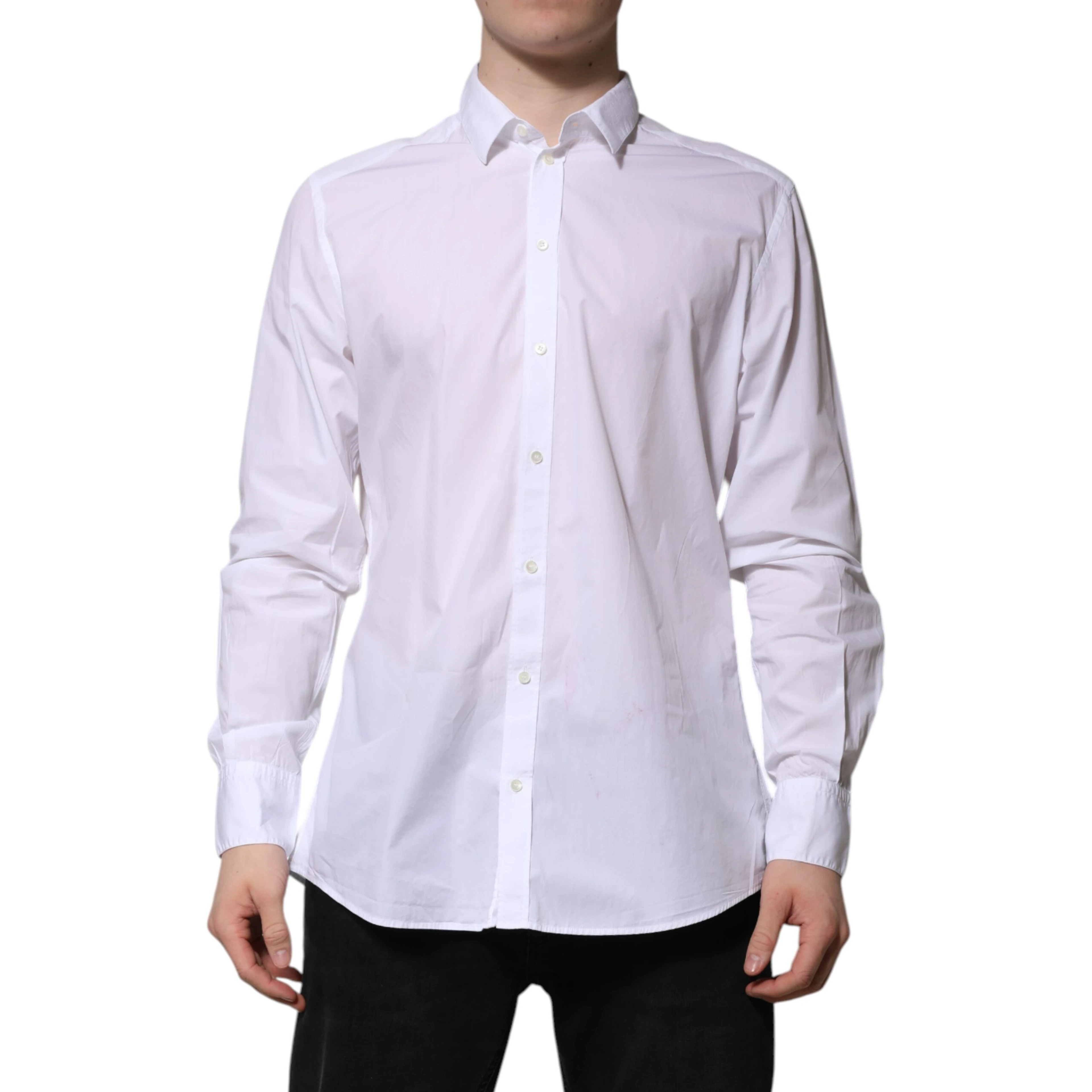 White Cotton Long Sleeves Dress Formal Shirt