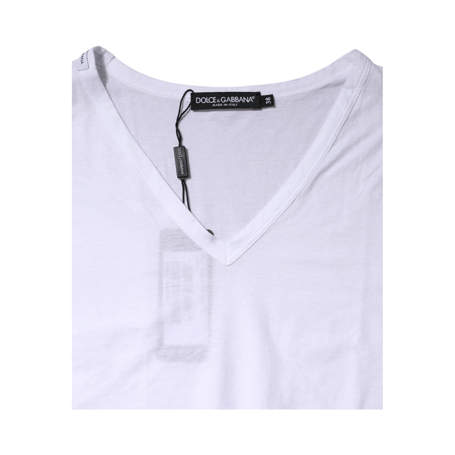 White Cotton Short Sleeves V-Neck Top T-shirt