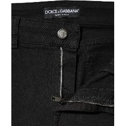 Black Cotton Mid Waist Denim Jeans