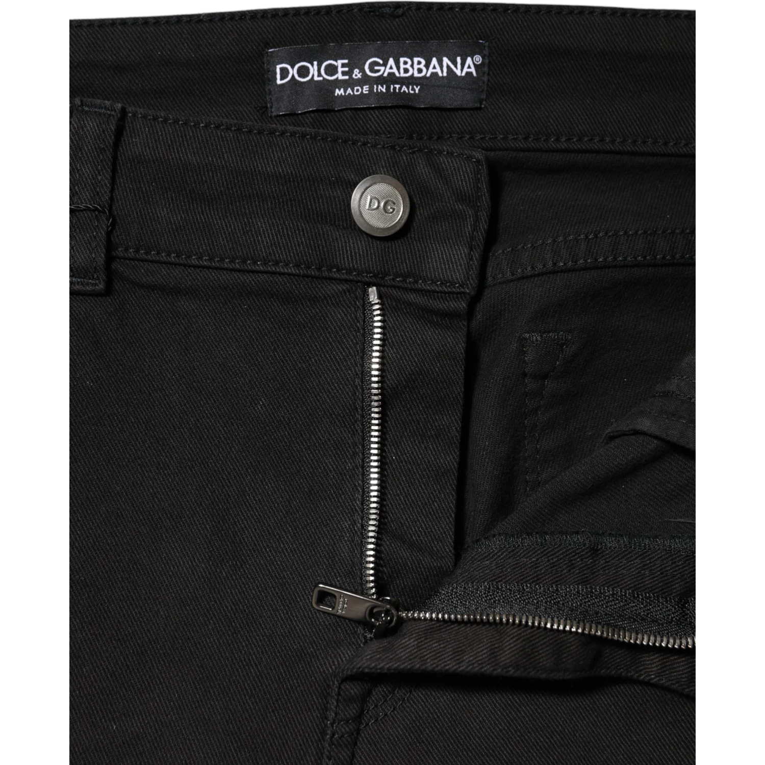 Black Cotton Mid Waist Denim Jeans