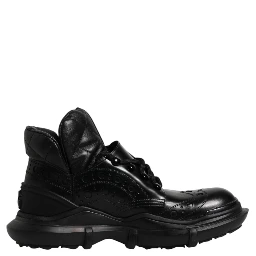 Black Leather Casual Mens Ankle Boots Shoes