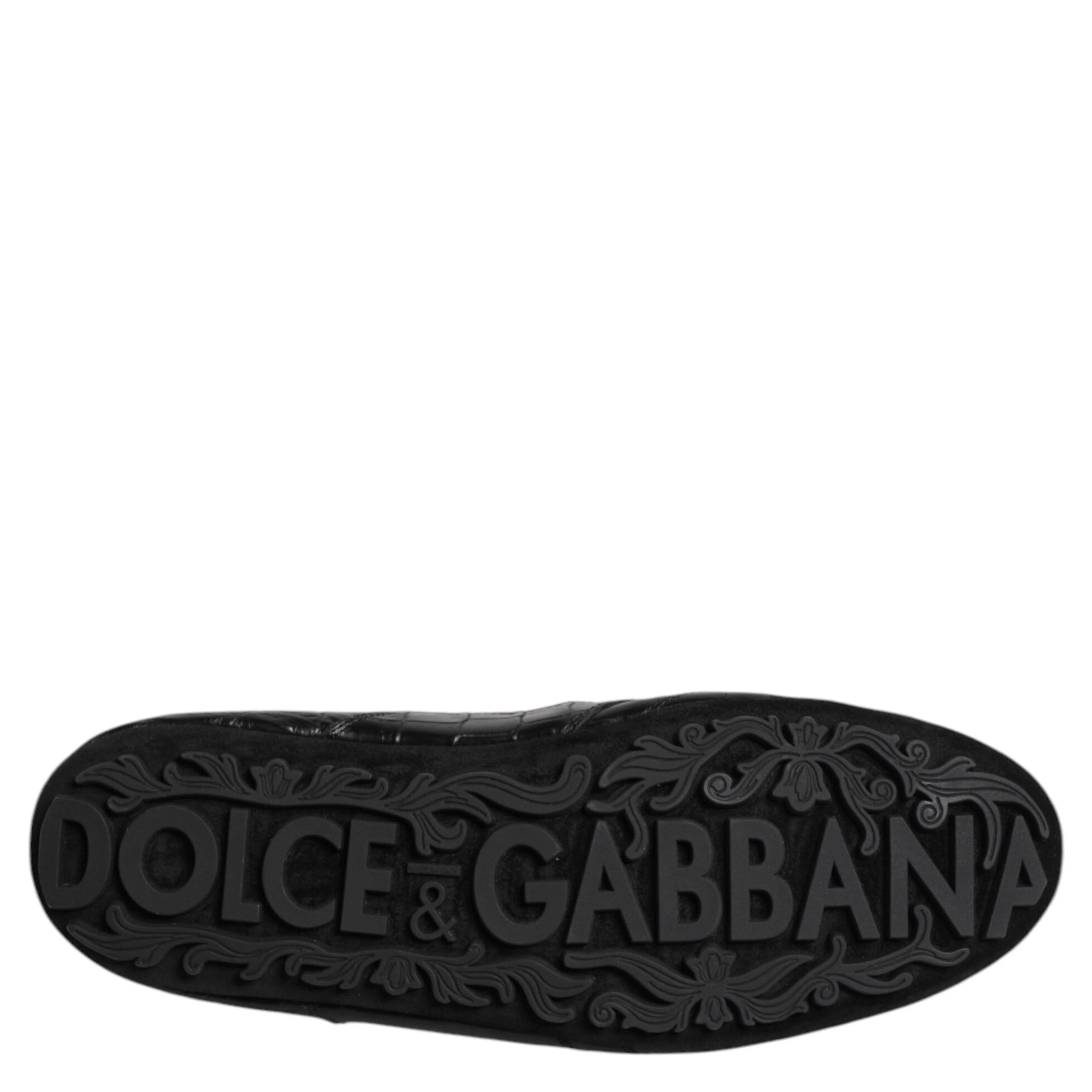 Black Exotic Leather Low Top Sneakers Shoes
