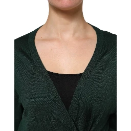 Dark Green Cashmere Silk Cardigan Sweater