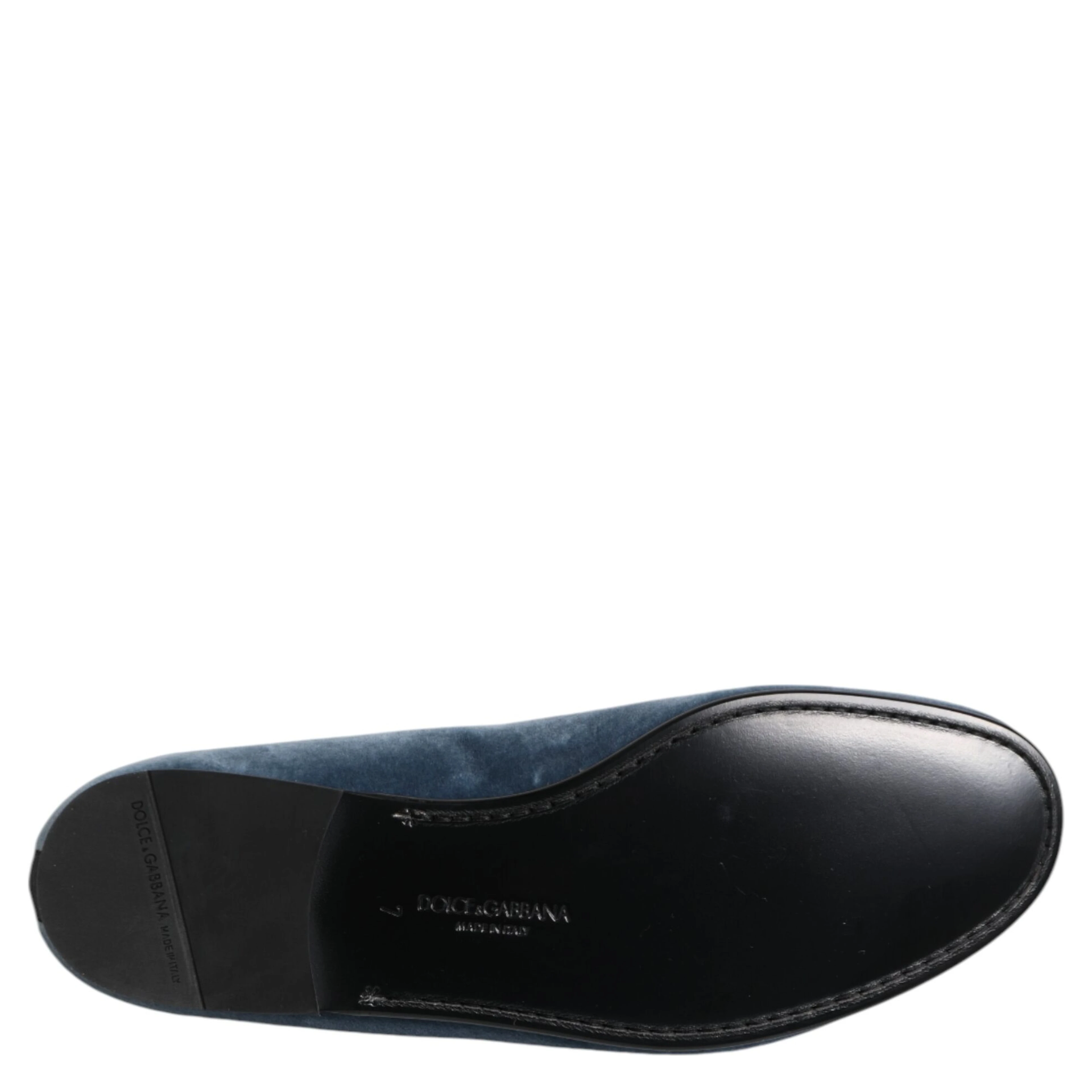 Blue Velvet DG Logo Loafers Formal Shoes