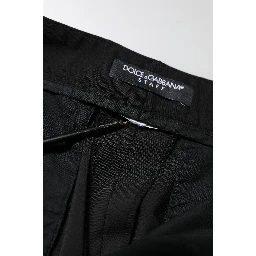 Black High Waisted Tapered STAFF Pants