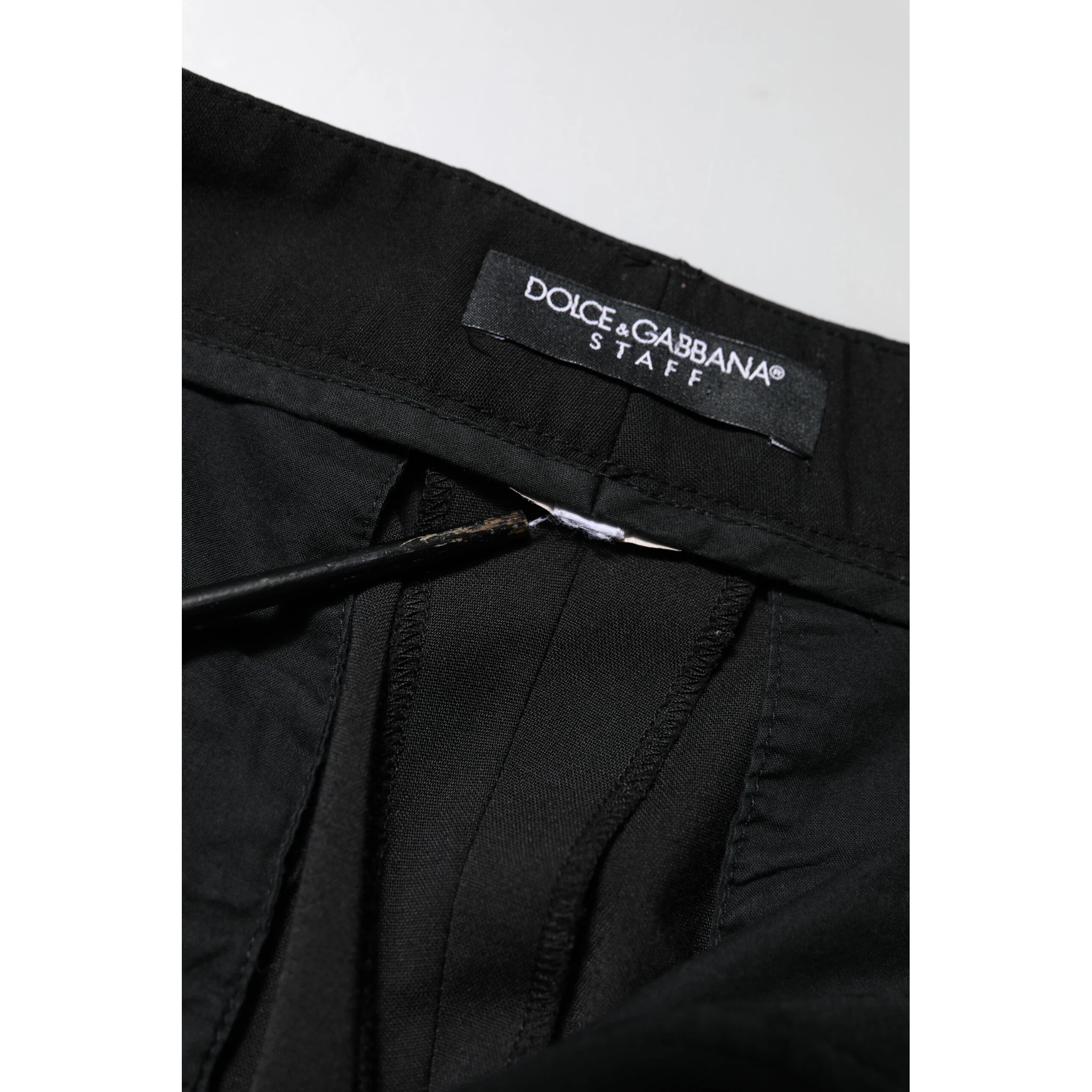 Black High Waisted Tapered STAFF Pants
