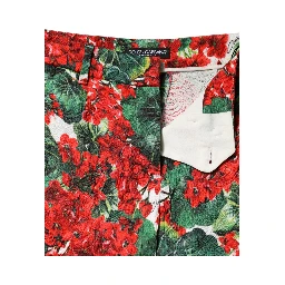 Multicolor Floral Print Cropped Pants