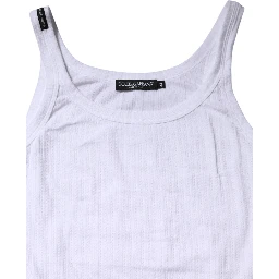 White Cotton Round Neck Sleeveless Tank Top