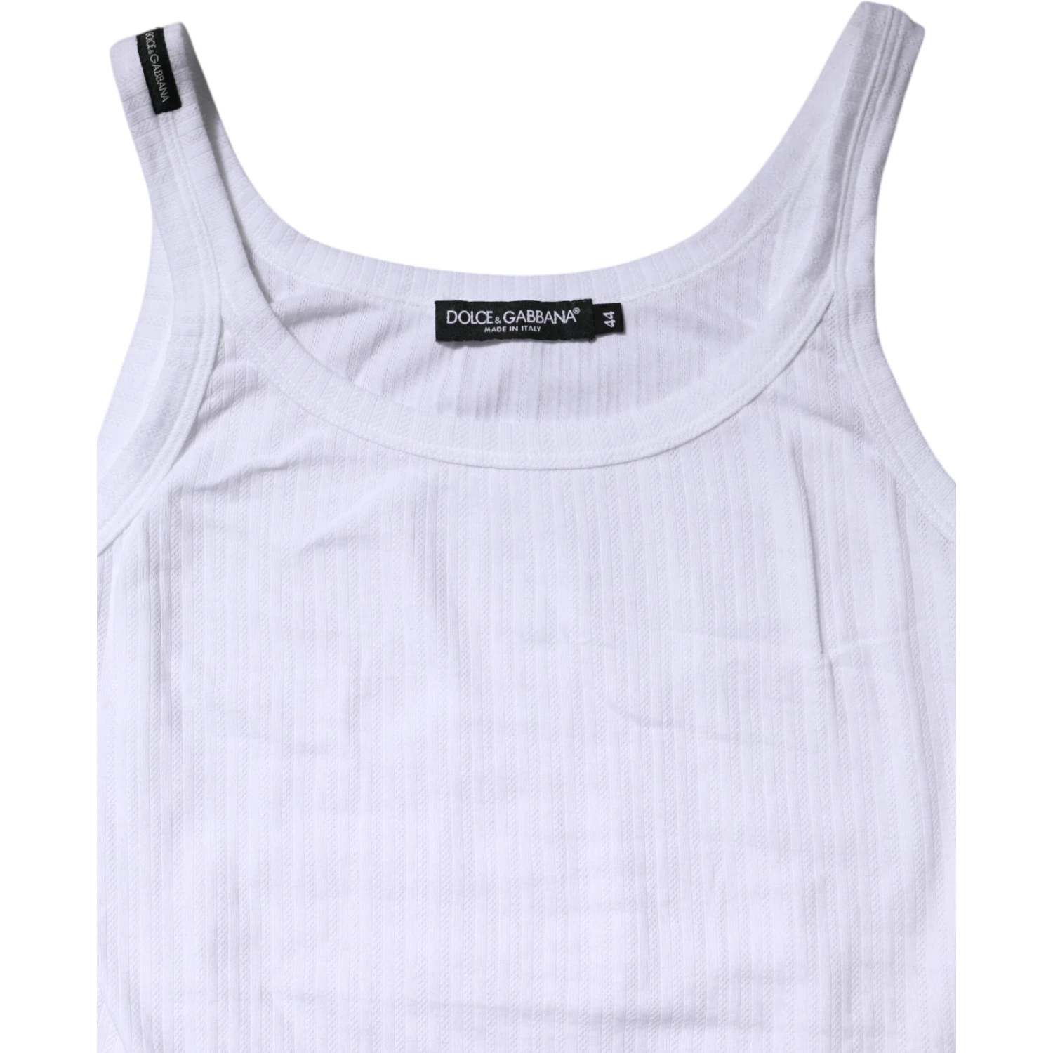 White Cotton Round Neck Sleeveless Tank Top