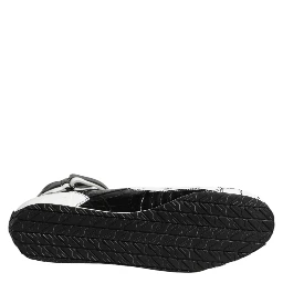 Black White Leather High Top Sneakers Shoes