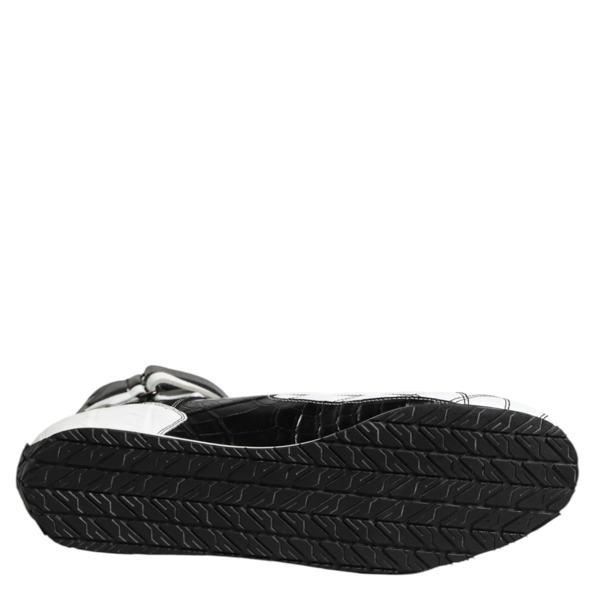 Black White Leather High Top Sneakers Shoes