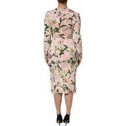 Pink Lily Viscose Sheath Stretch Midi Dress