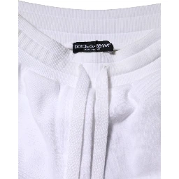 White Cotton Stretch Jogger Sweatpants Pants
