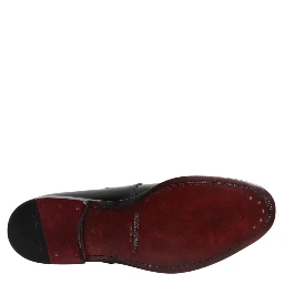 Black Leather Monk Strap Derby Formal Shoes
