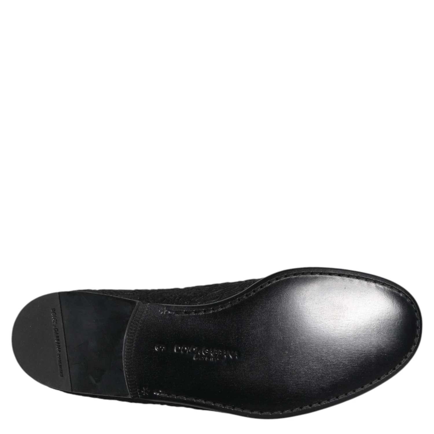 Black Jacquard Slip On Loafers Formal Shoes