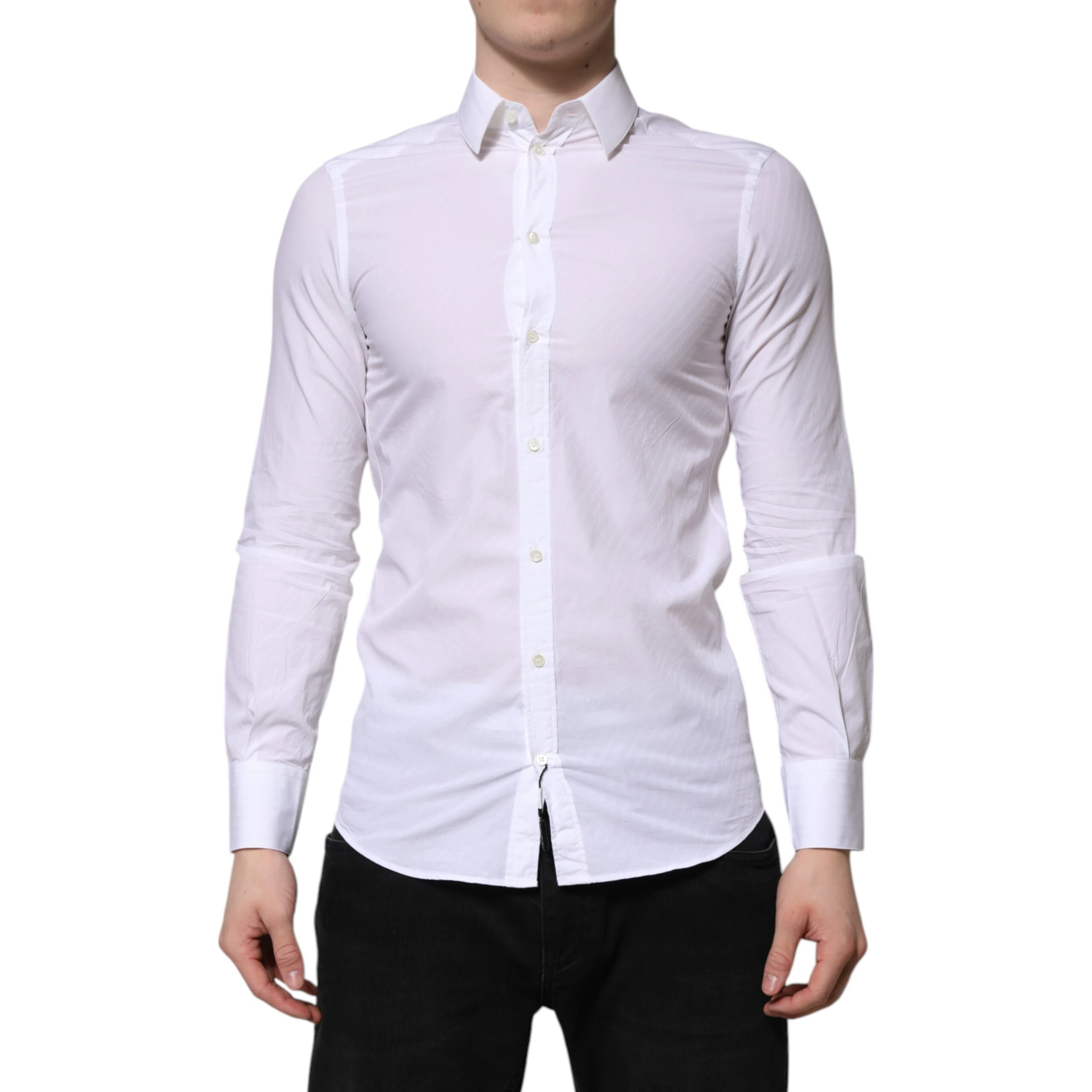 White Cotton MARTINI Long Sleeve Dress Shirt