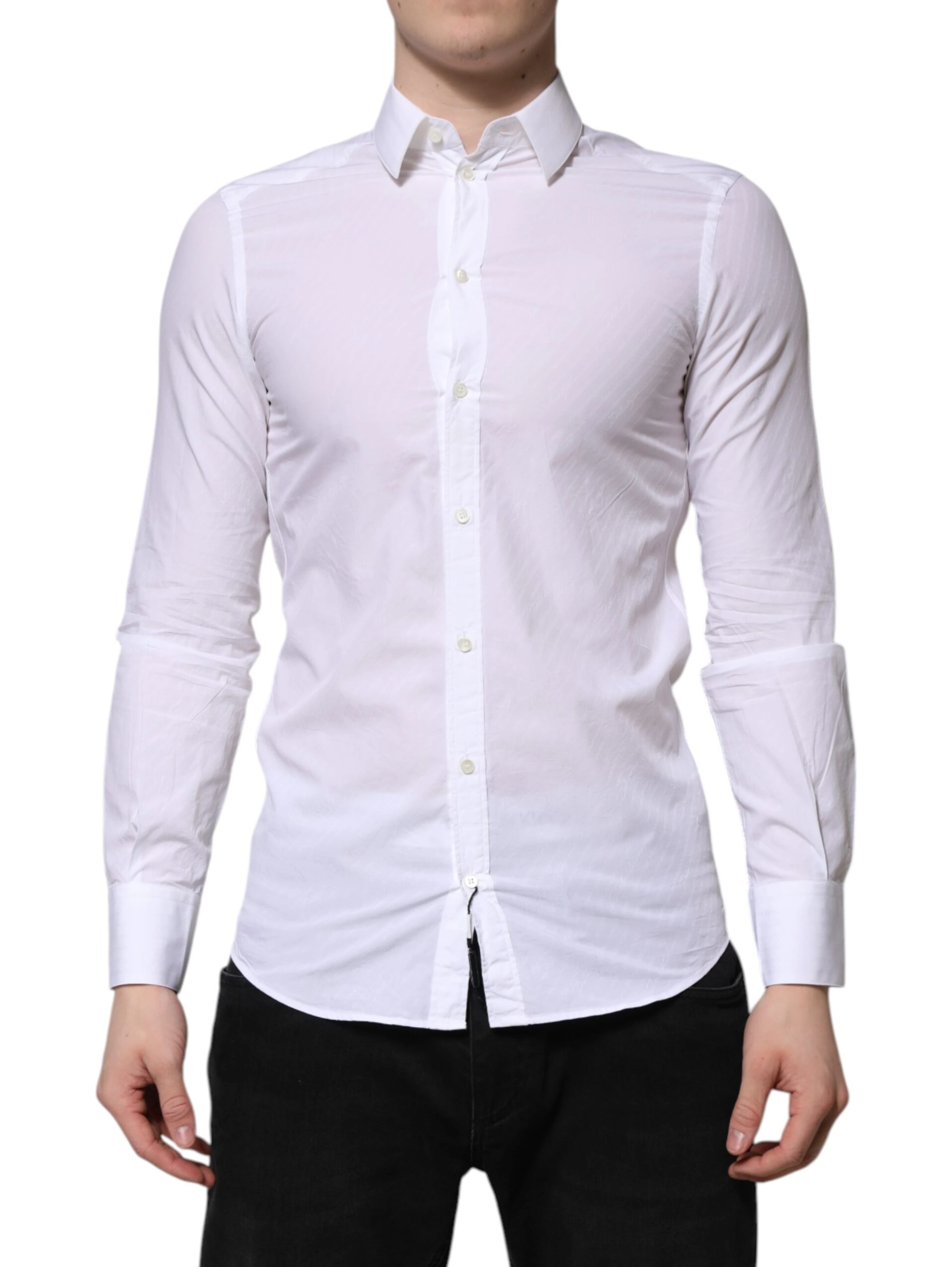 White Cotton MARTINI Long Sleeve Dress Shirt