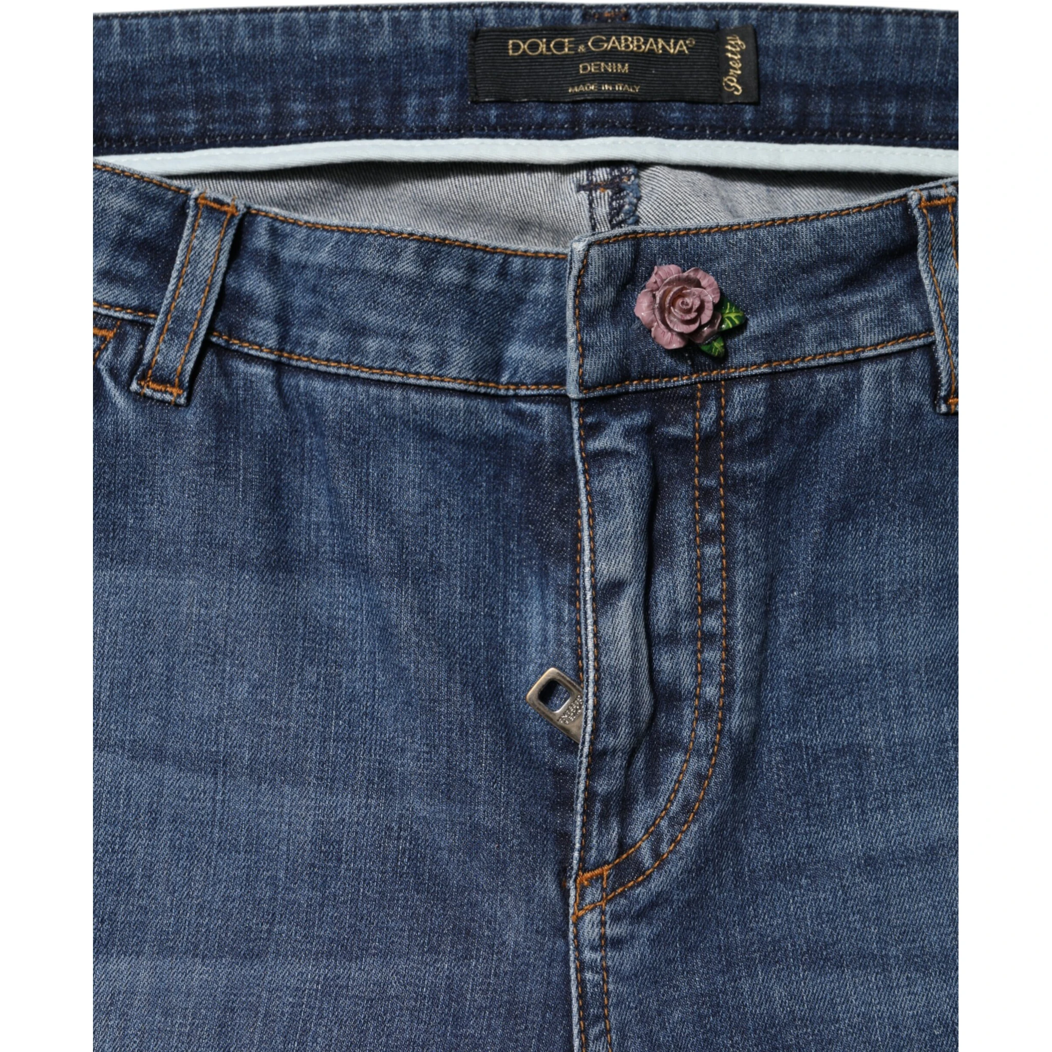 Blue Low Waist Cotton Skinny Denim Jeans