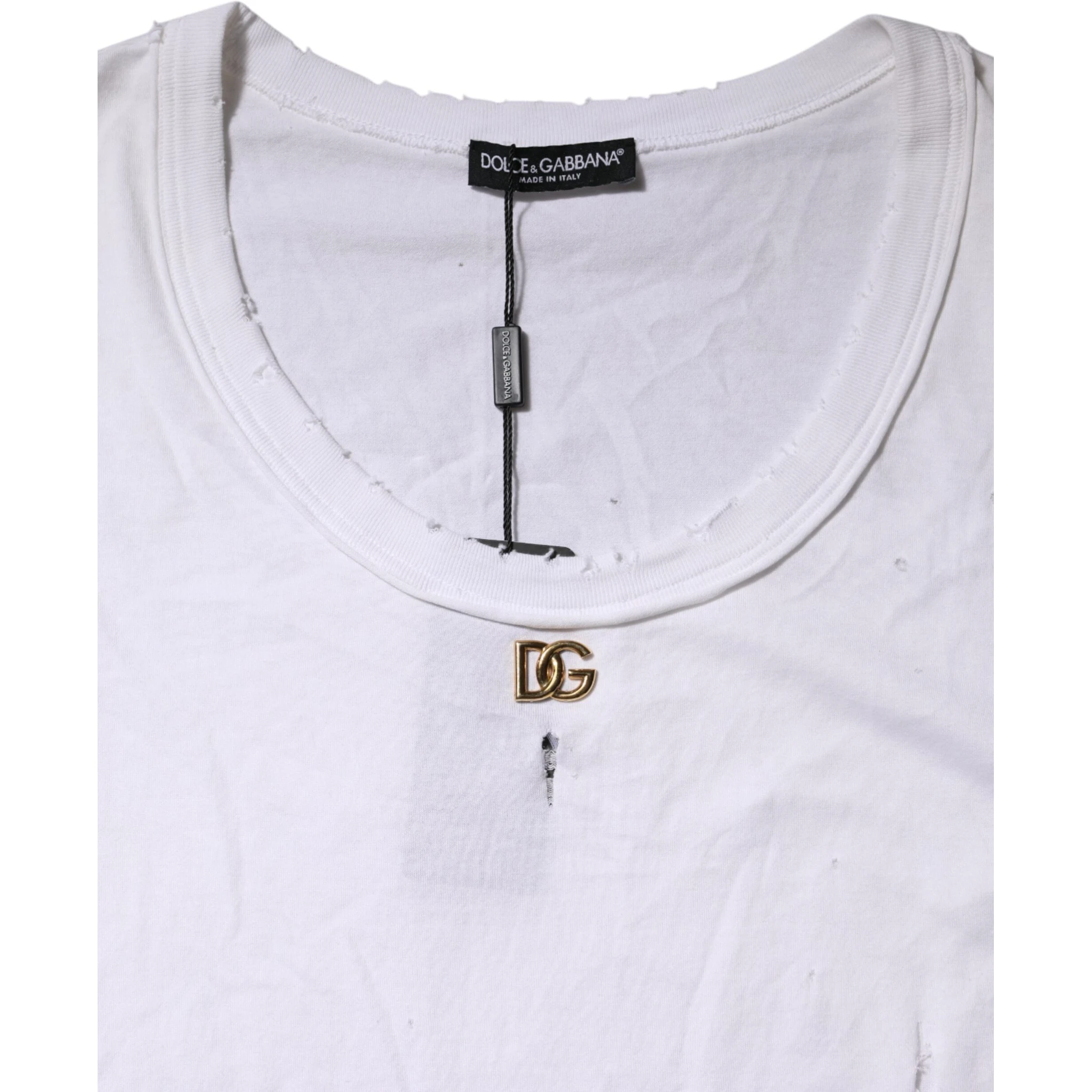 White Cotton Sleeveless Round Neck Tank Top