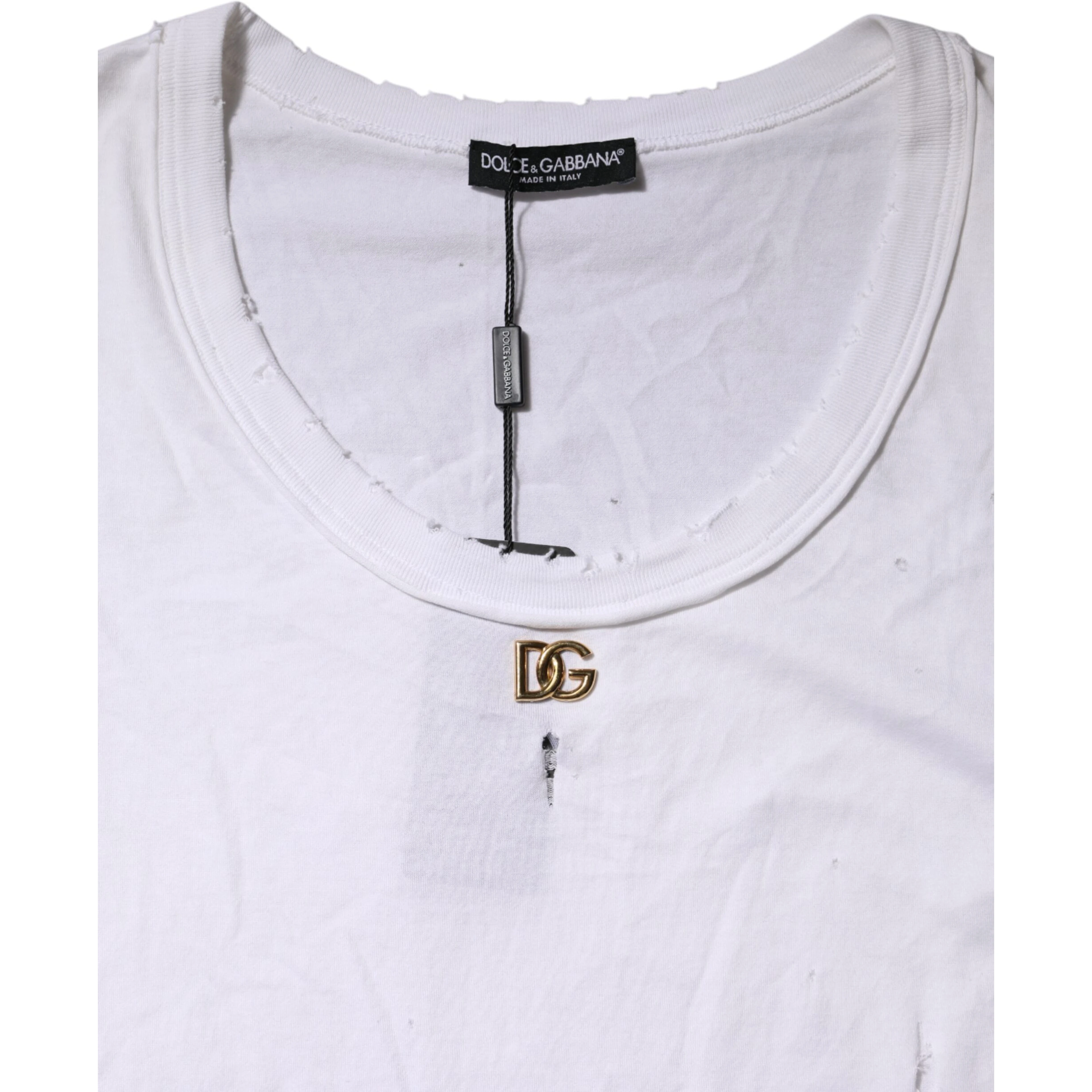 White Cotton Sleeveless Round Neck Tank Top