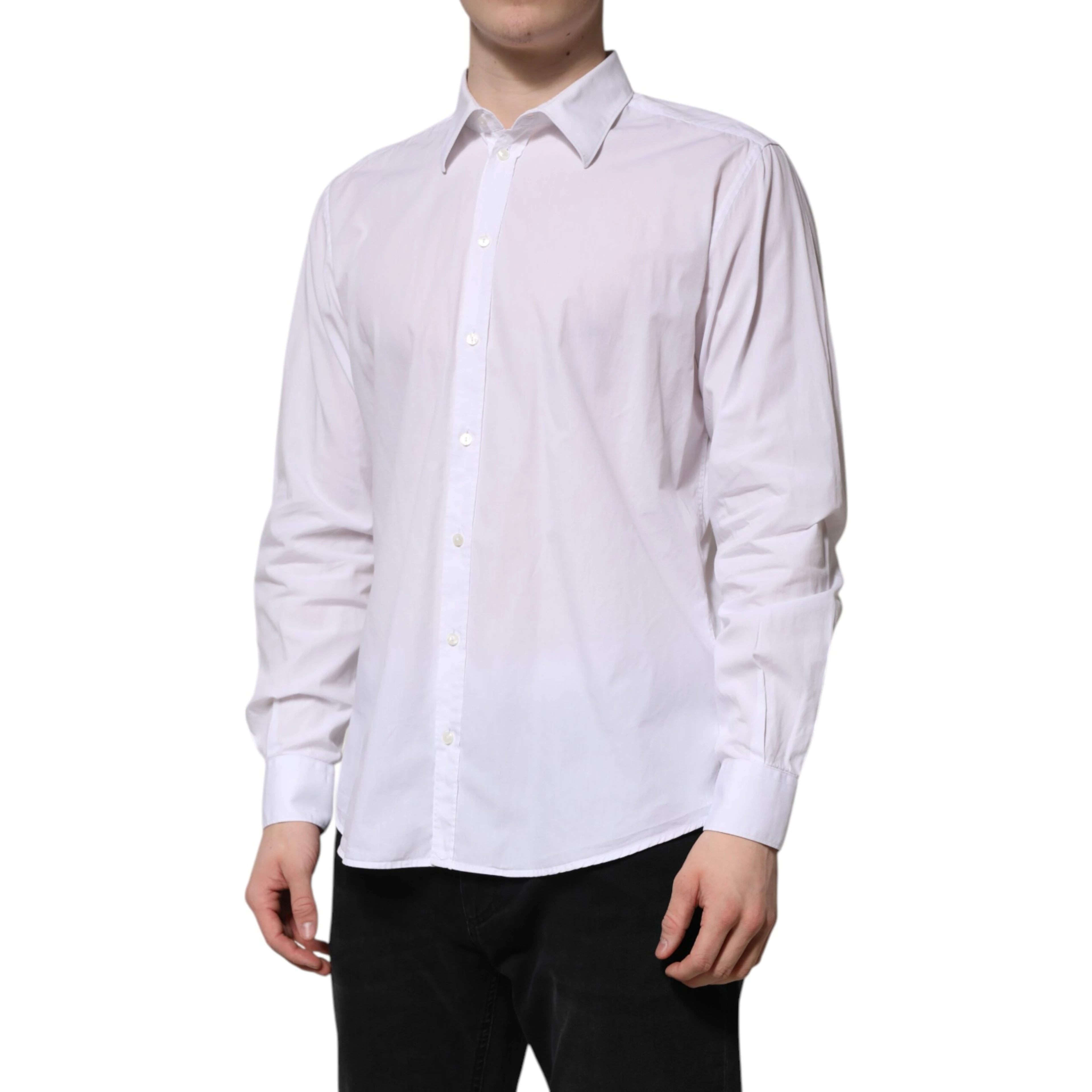 White Cotton STAFF Long Sleeves Formal Shirt