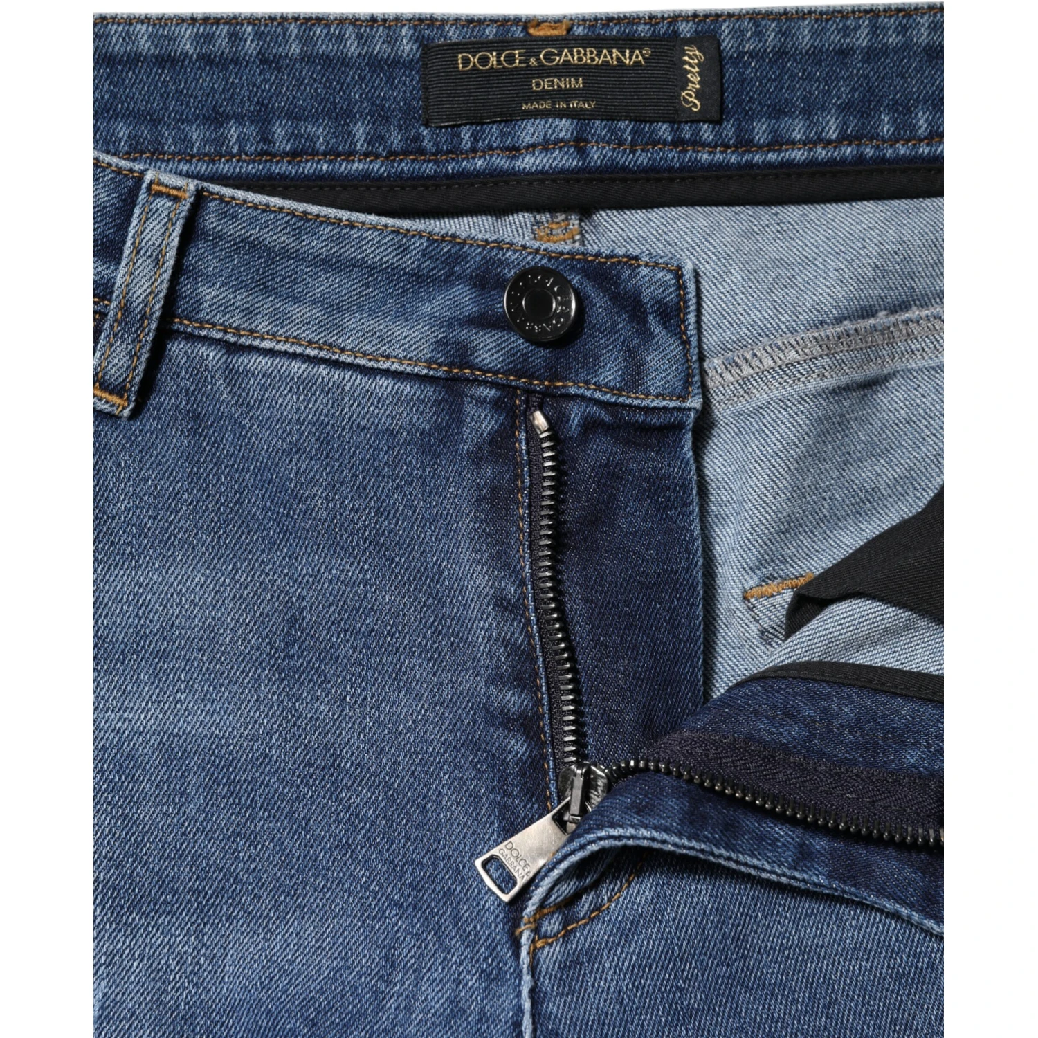Blue Tattered Cotton Low Waist Denim Jeans