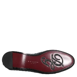 Blue Woven Leather Slip On Loafers Shoes