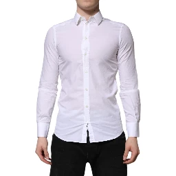 White Cotton MARTINI Long Sleeve Dress Shirt